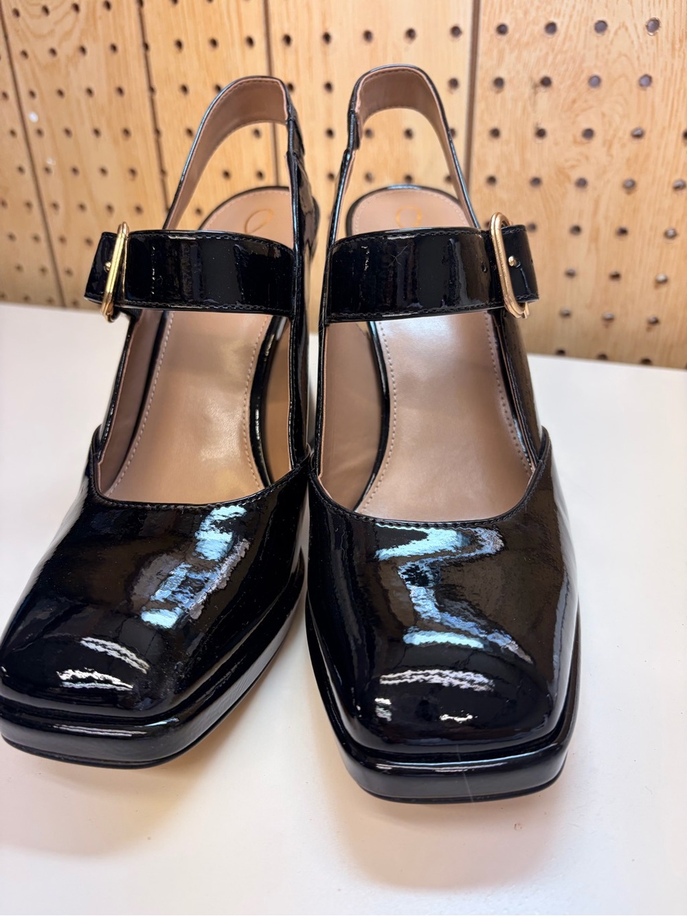 Sam Edelman Black Patent Mary Jane Slingback Heels